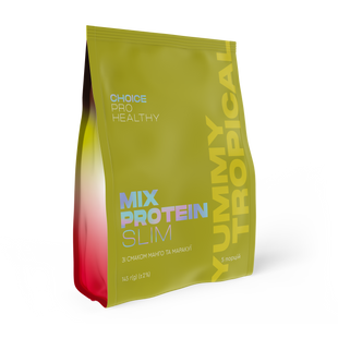 Mix Protein slim Yummy Tropical - збалансоване харчування низькокалорійний коктейль з 12-ма потужними природними жироспалювачам зі смаком манго маракуя фото